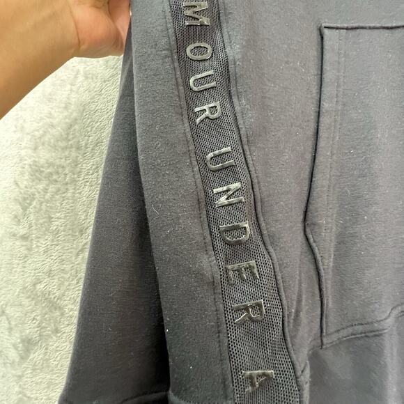 Under Armour Heatgear Shirt Top Black Pullover Hoodie Loose Mesh Workout Sz XL - Picture 2 of 12